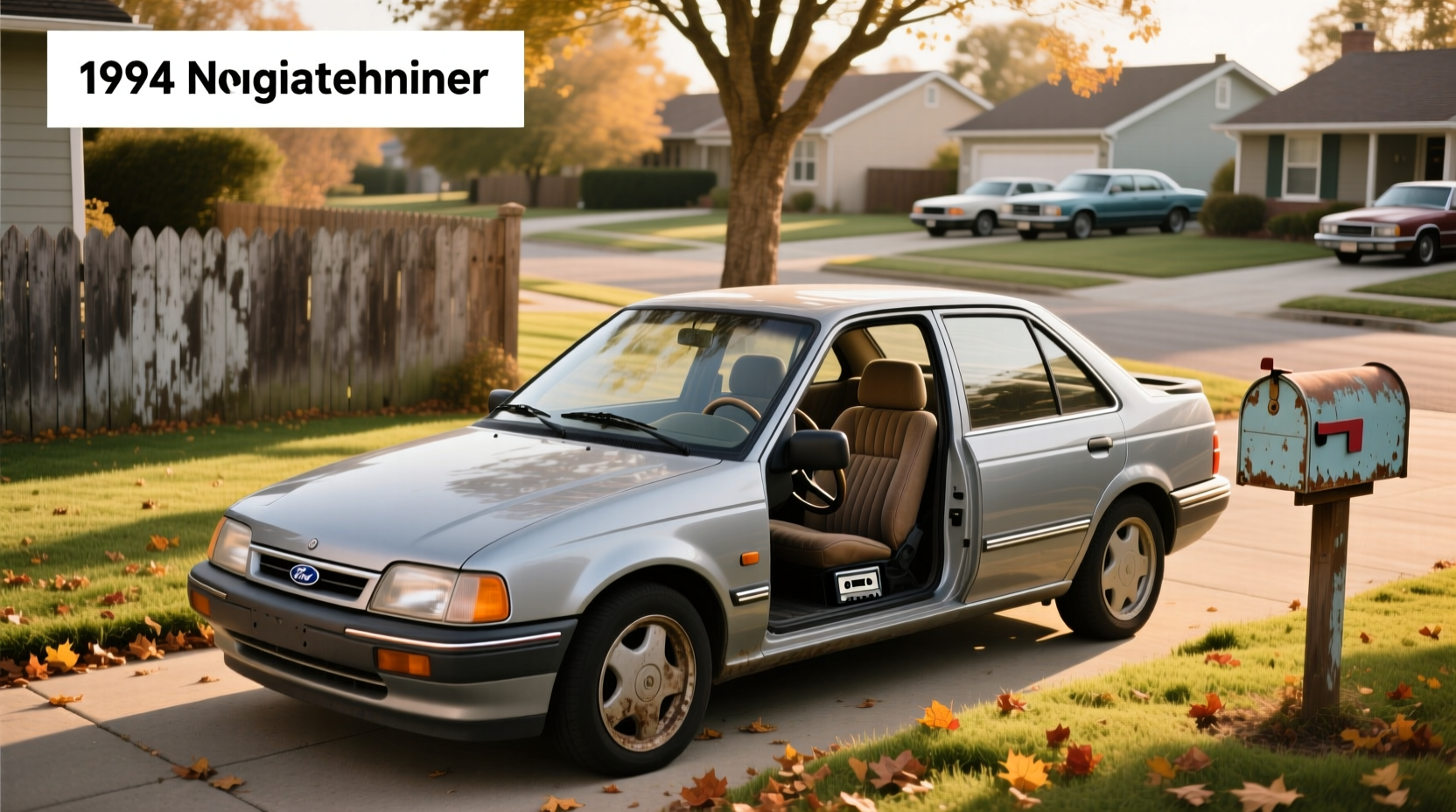 1994 Ford Escort hatchback in silver on paved road