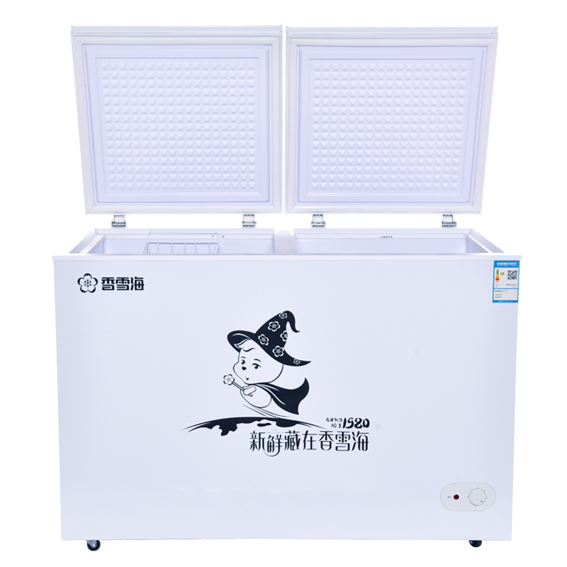 BCD-329A China Professional Manufacture Upright Folding Door Chest Fridge Freezer