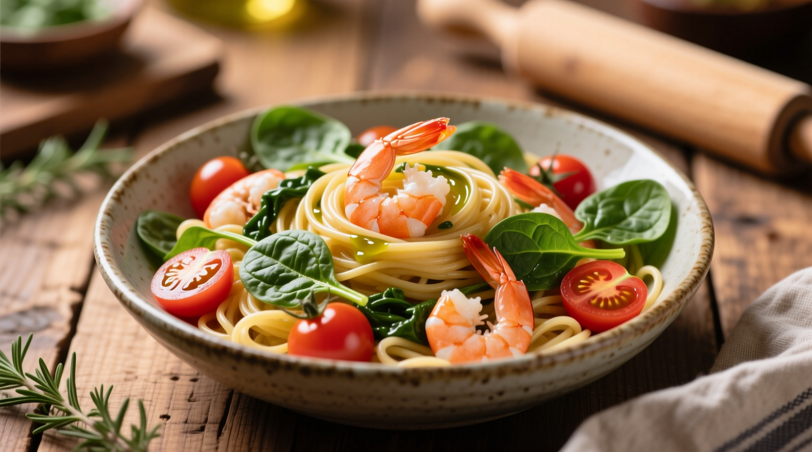 Tomato Spinach Shrimp Pasta: 25-Minute Healthy Recipe