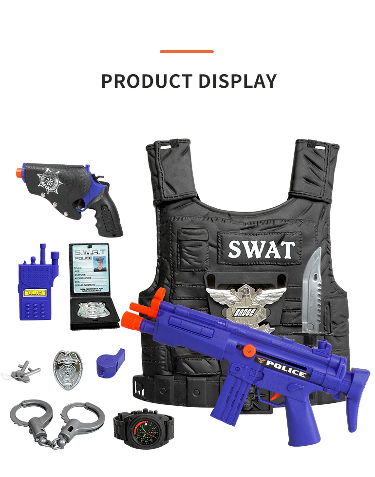 Funny kids school education toys pretend play set  role playing game set police toy set