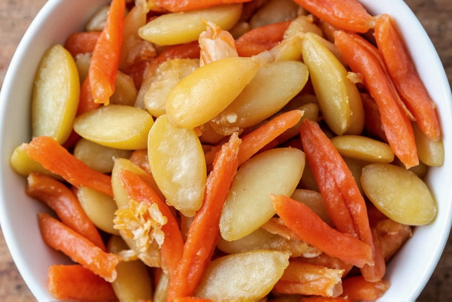 Jengibre en solución de vinagre mostrando proceso de oxidación