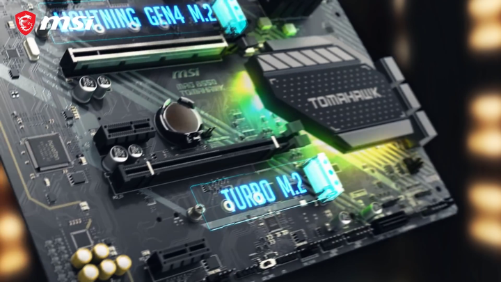 Used MSI MAG B550 TOMAHAWK AM4 Motherboard for AMD Ryzen 7 3700X