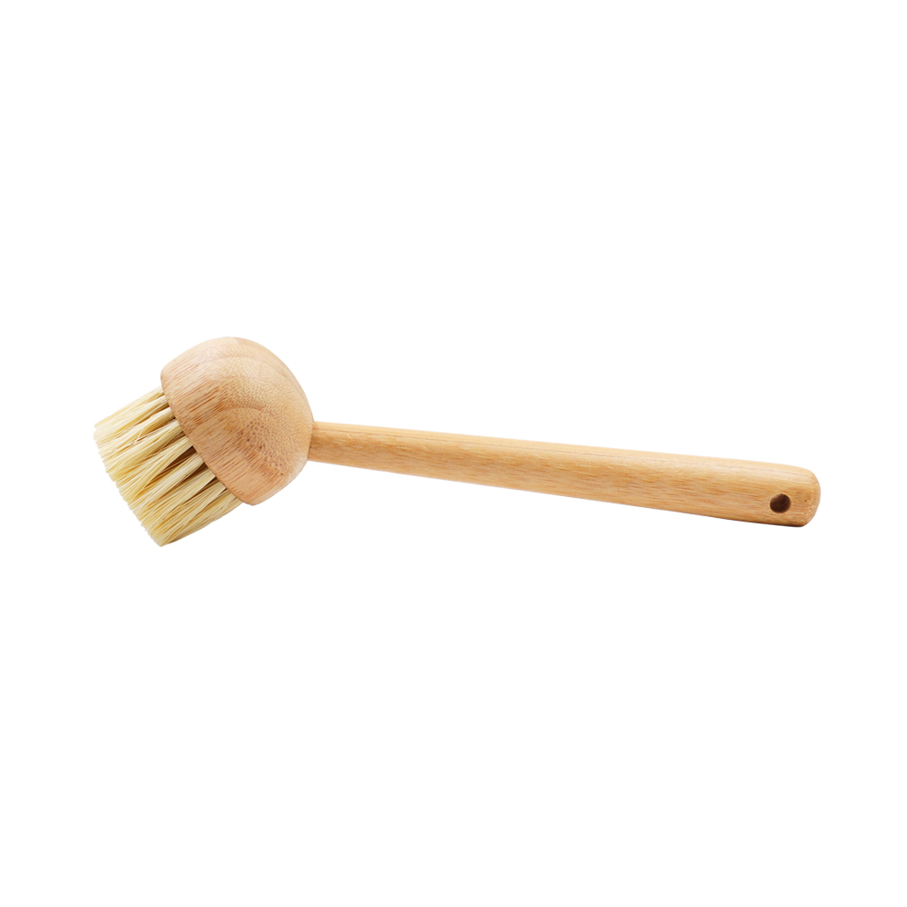 Customize Non-stick Pan Pot Brush Natural Bamboo Wooden Kitchen Washing Scrubber