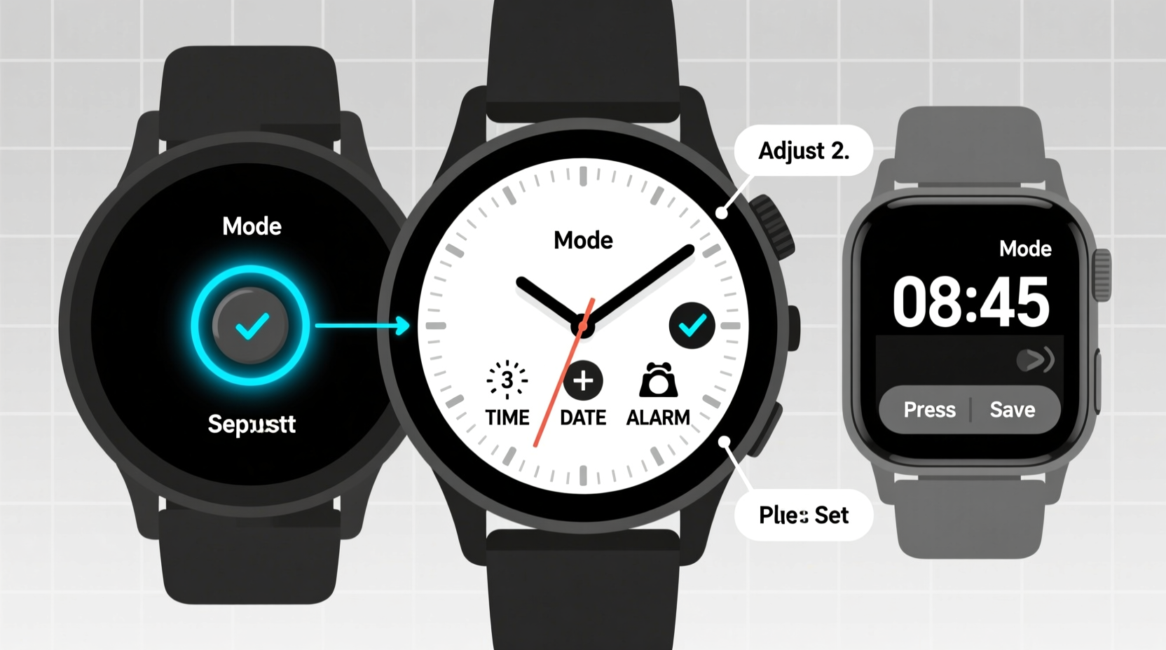 simple and effective steps to set the time on your single display multifunction watch