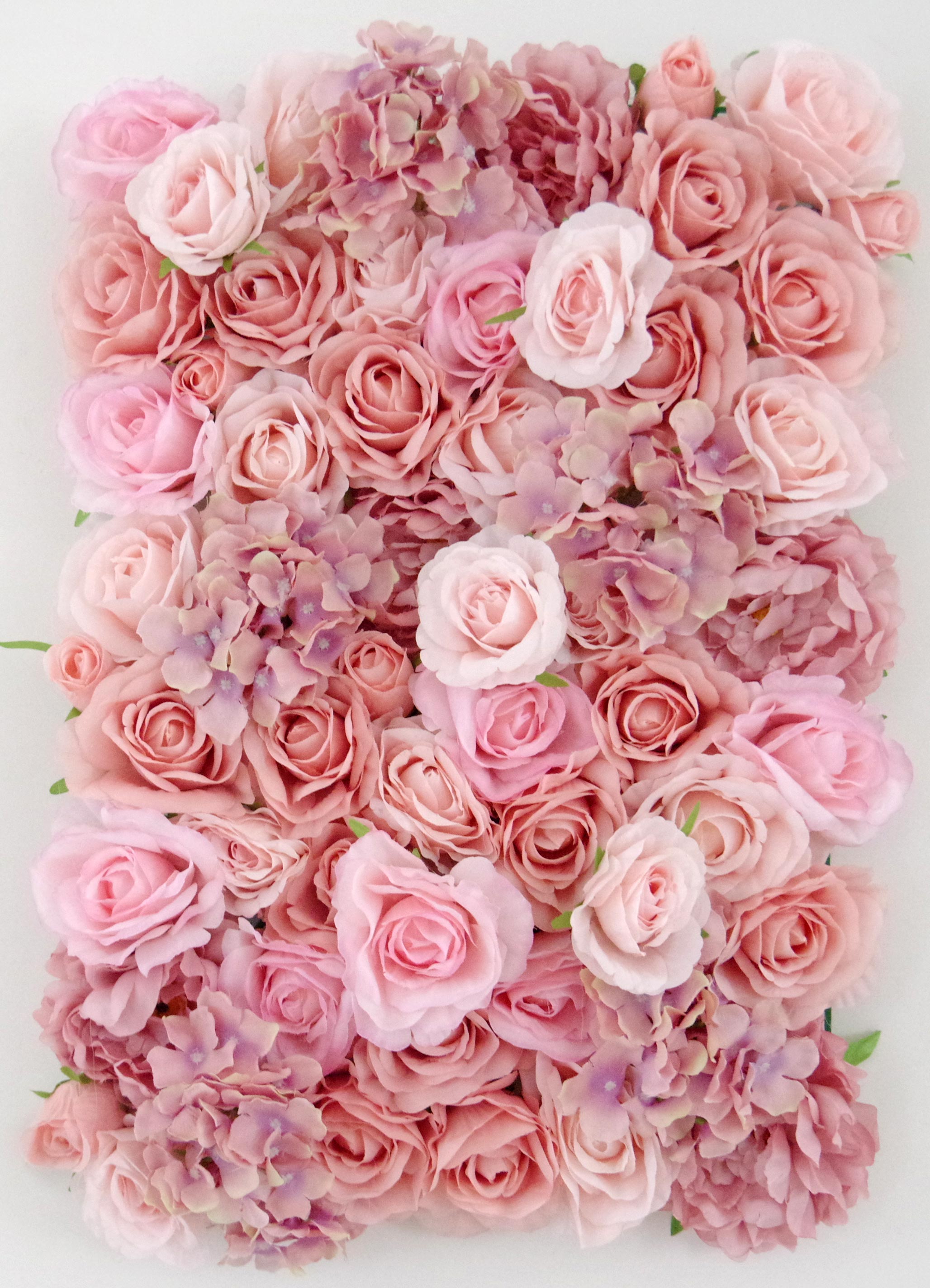 fby02s-38人造丝绸玫瑰绣球花墙板秋季棕色粉红色花墙南瓜花卉背景