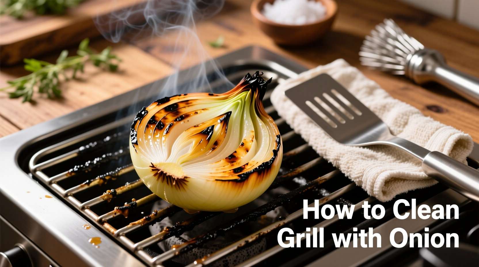 how to clean grill with onion