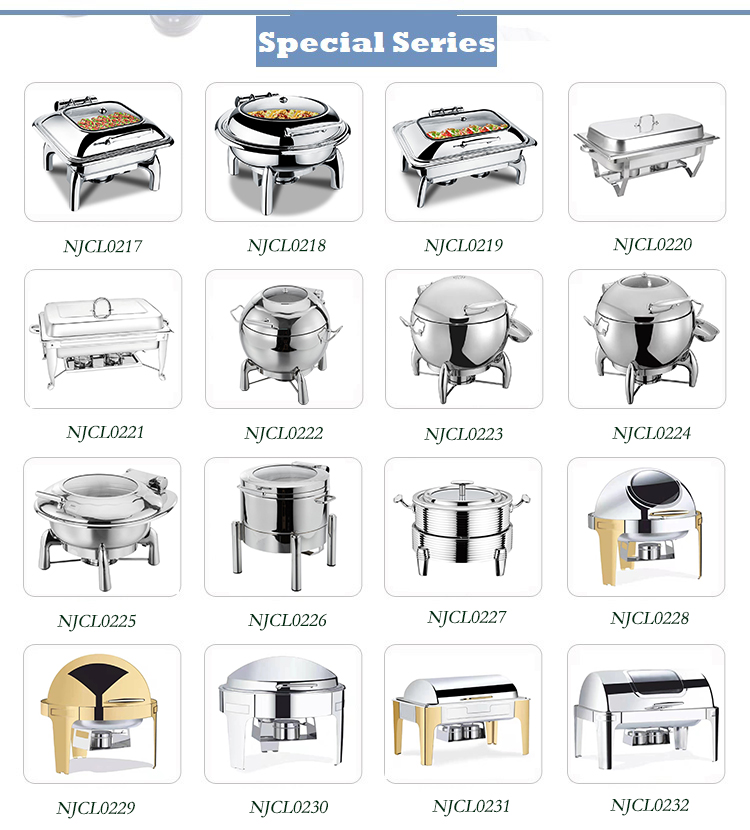 Luxury Roll Top Saving Chafing Dish Dishes Stainless Steel Buffet Food Warmer Display Set