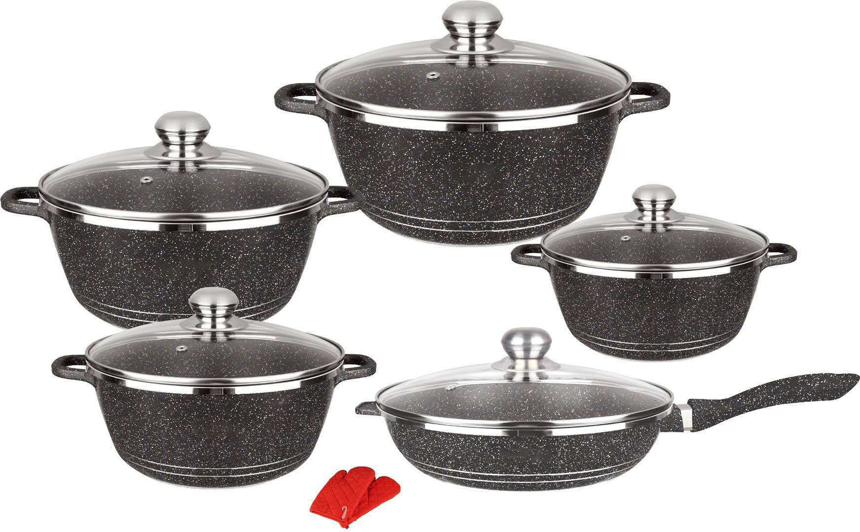 Made In China High Quality 12 Pcs Kitchen Non Stick Cookware Set For Home Use