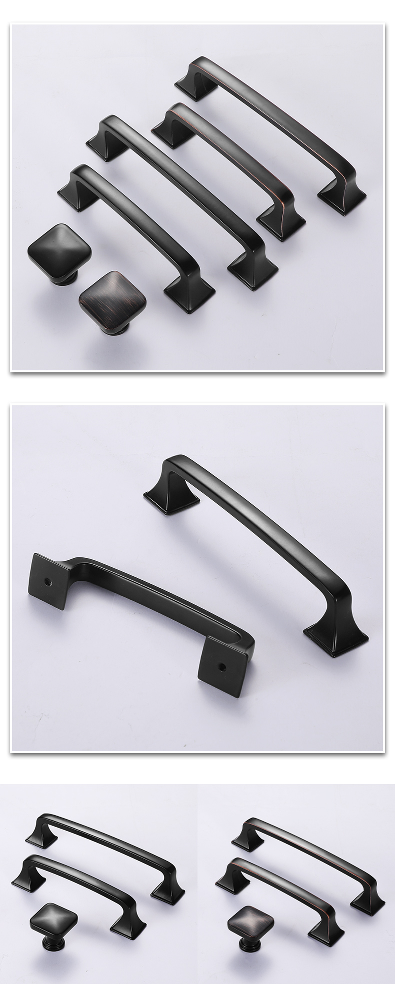 Classic Zinc Door Knob Kitchen Furniture Drawer Hardware Antique Pull Black Cabinet Handles //