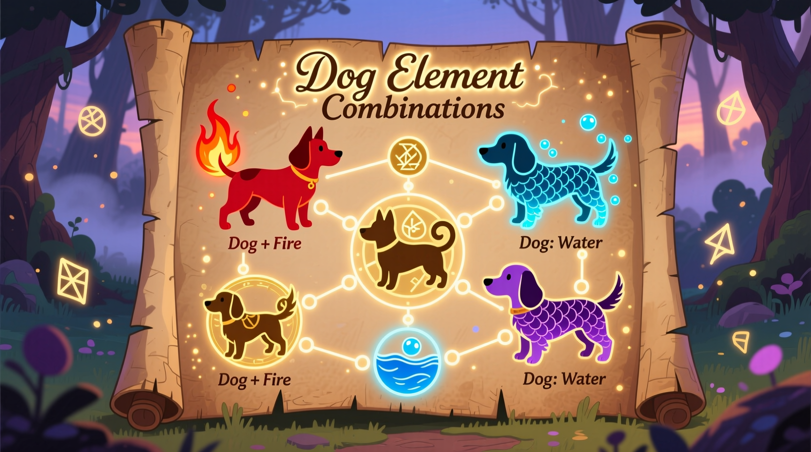 Dog element combinations chart in Infinite Craft