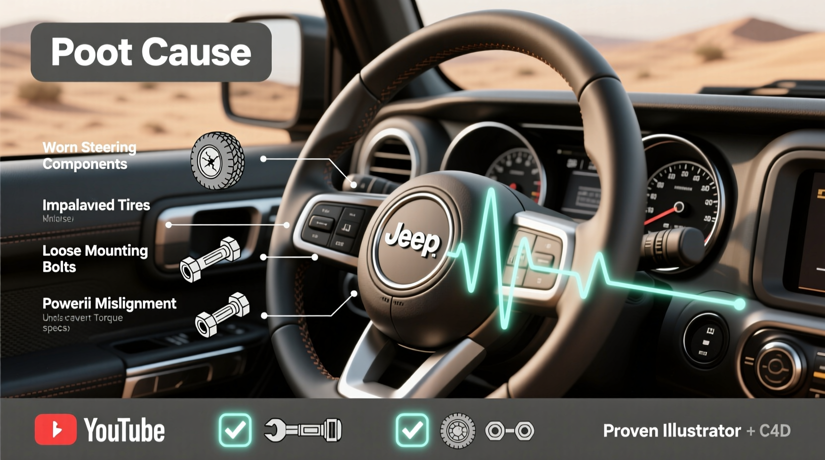 wrangler steering wheel vibration fix