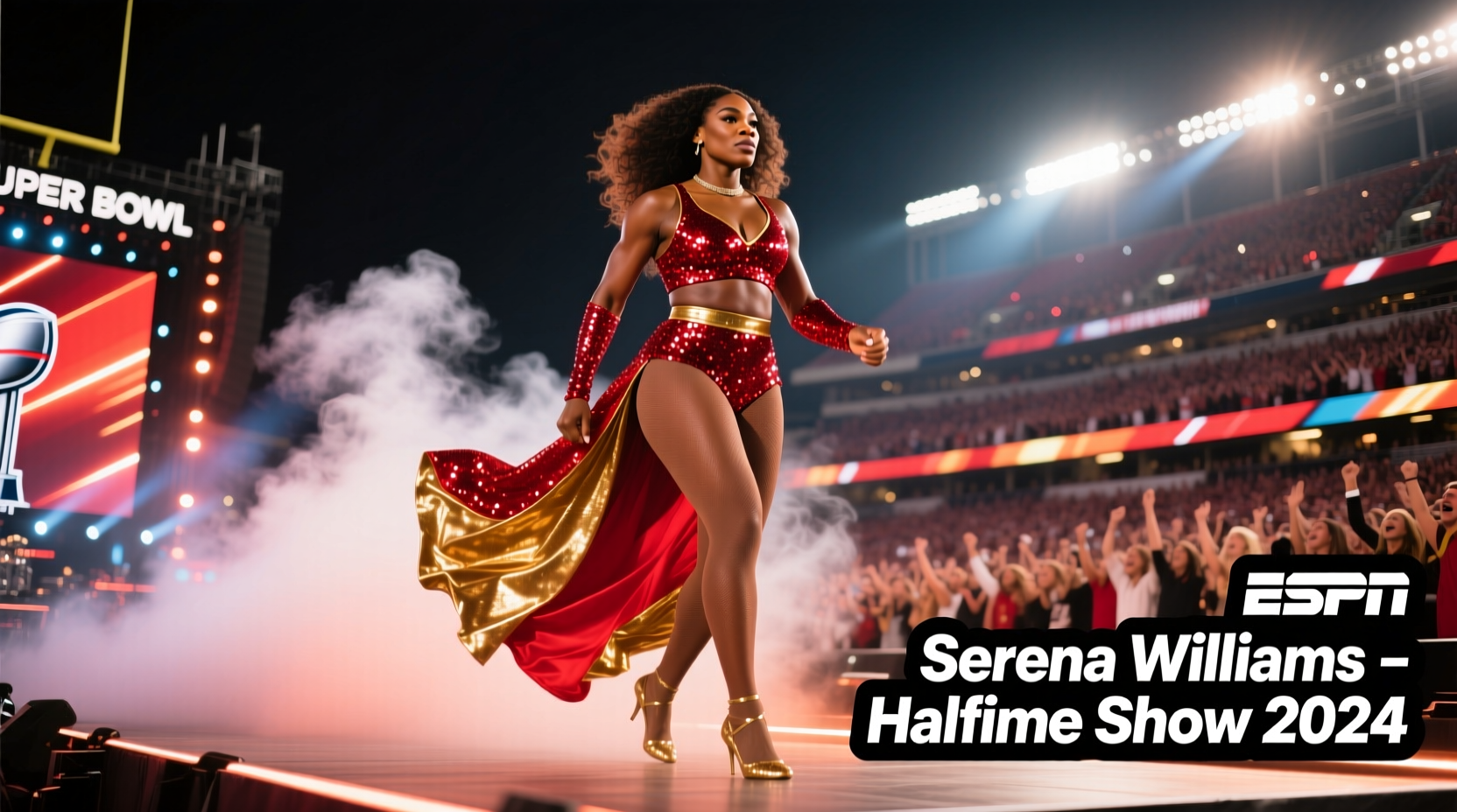 why was serena williams at the super bowl halftime show