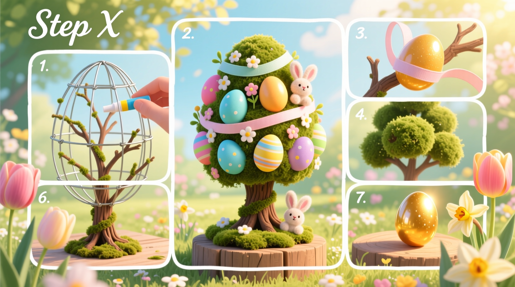 how to make easter egg topiary