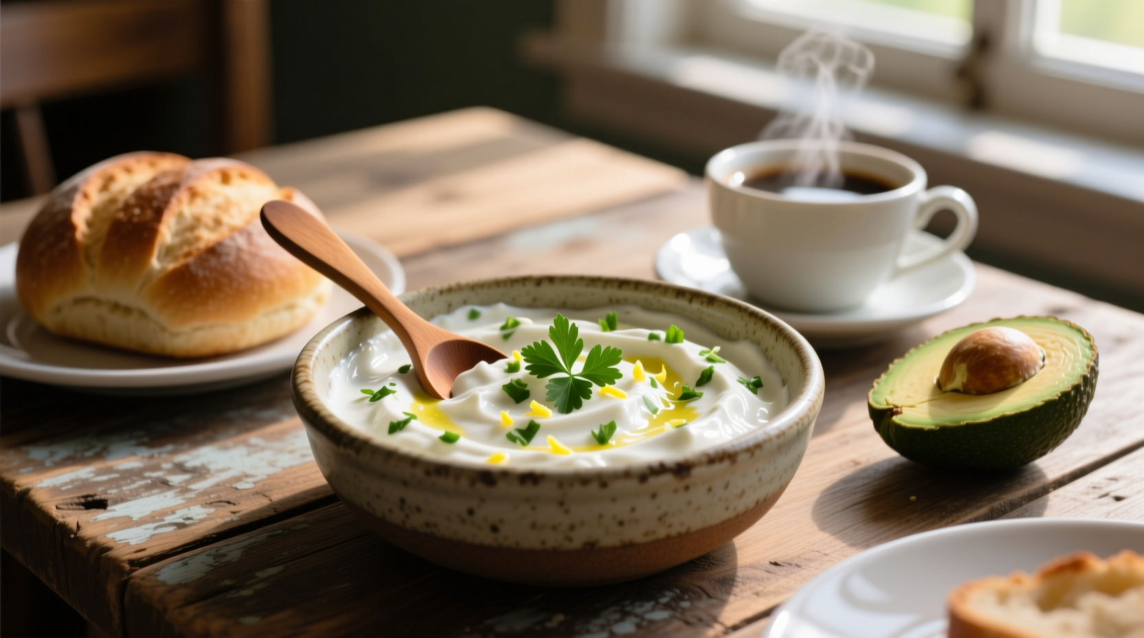 Toom garlic dip used in various breakfast dishes