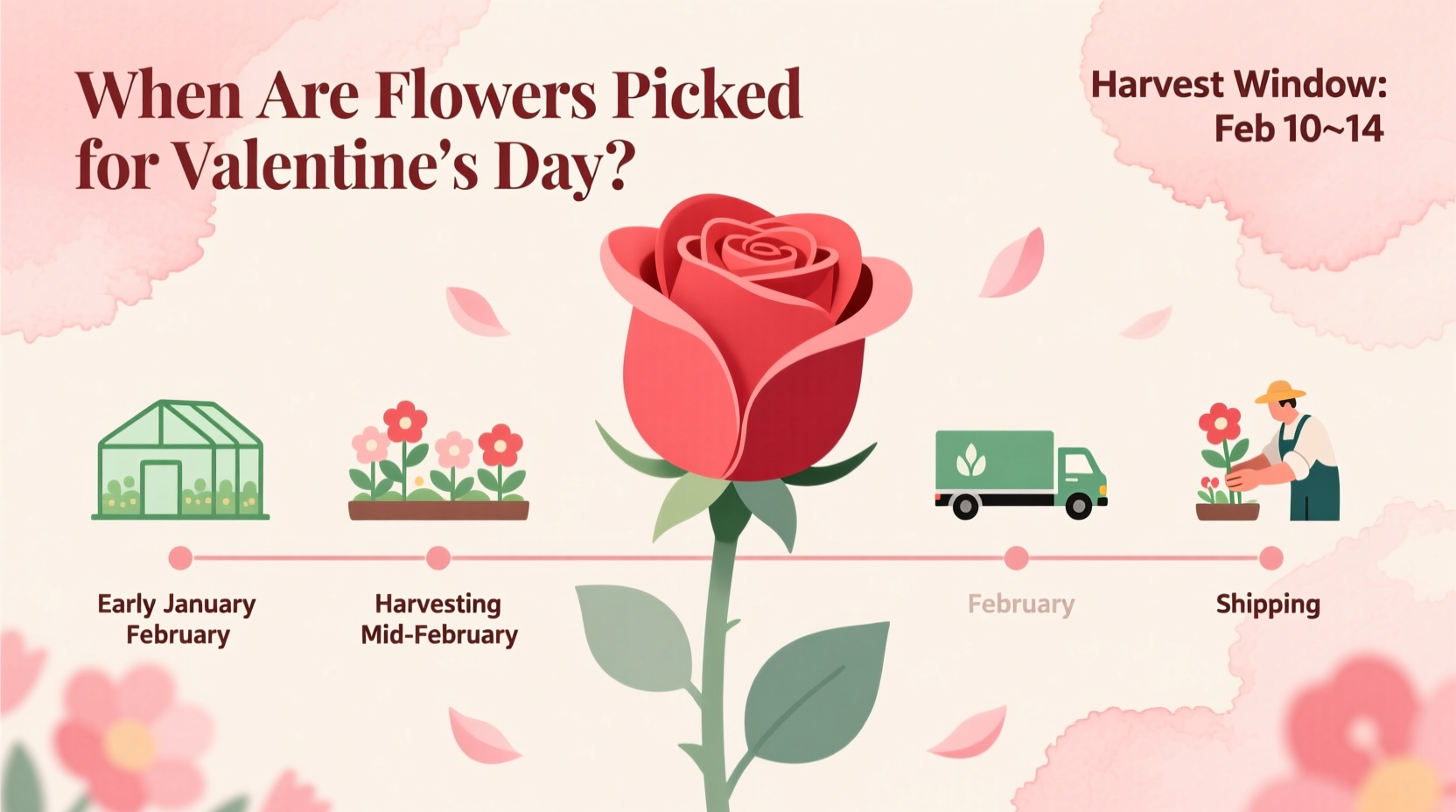 when are flowers picked for valentines day
