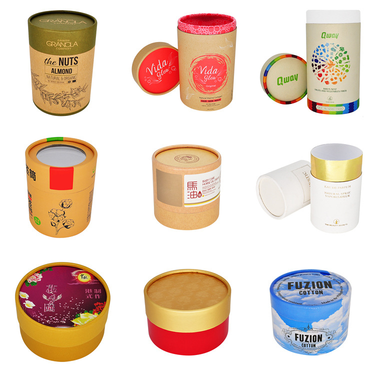 Printed Cosmetic Paper Tube Packaging Satin Inserted Velvet card Inserted