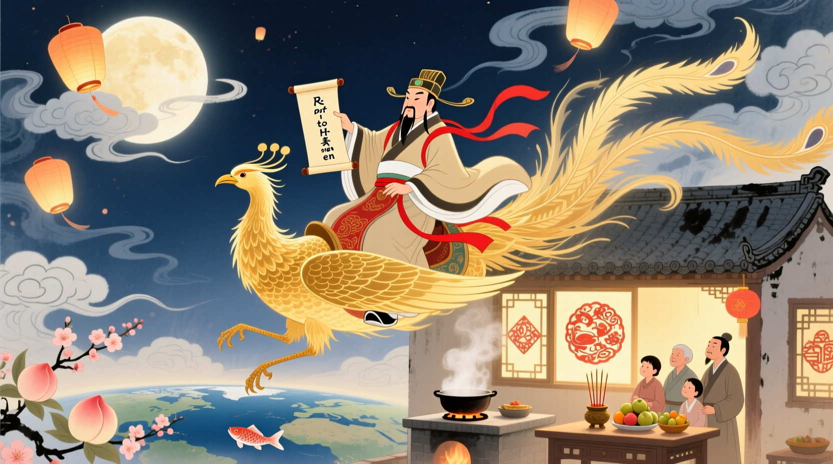 what did the kitchen god do right before new year