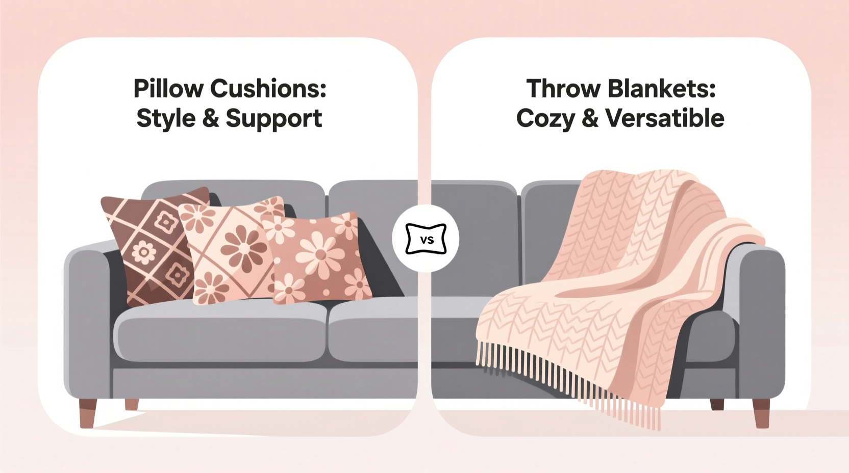 sofa pillow cushions vs throw blankets do i really need both
