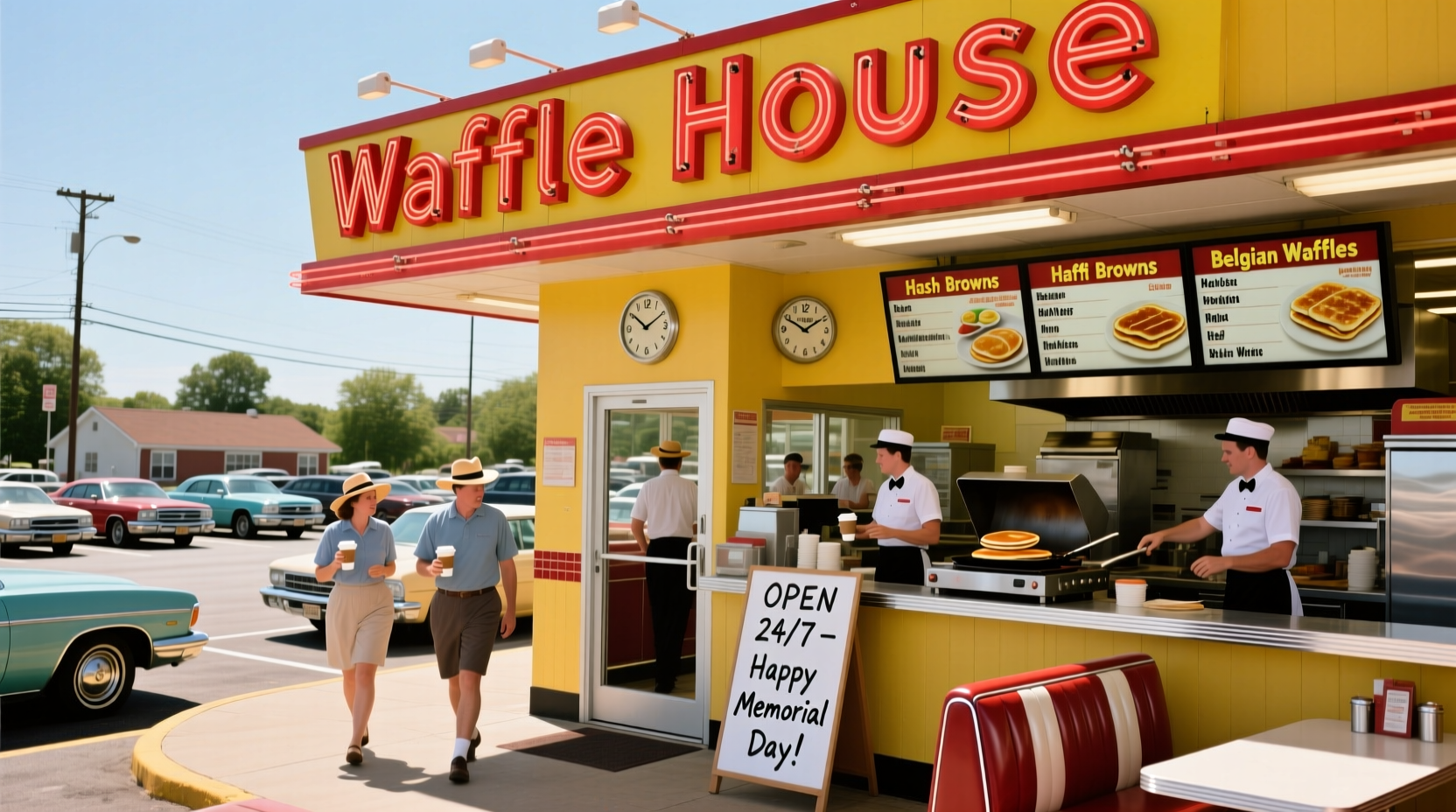 is waffle house open on memorial day