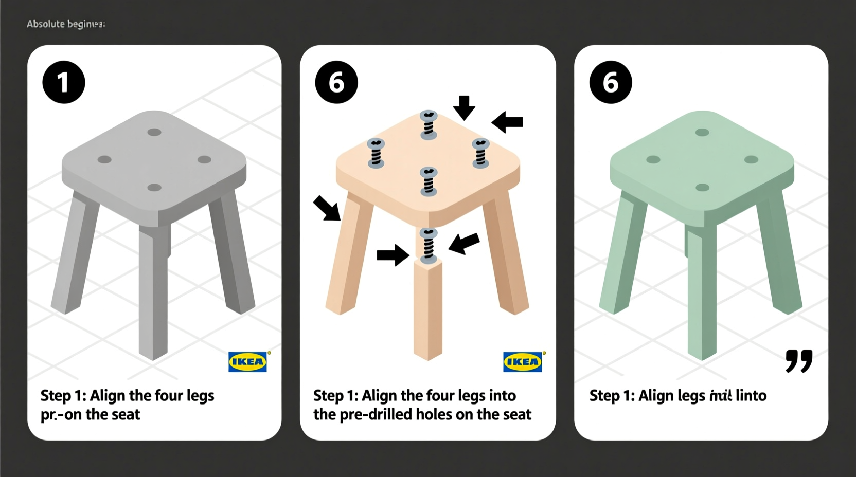 step by step guide to assembling a simple modern stool for beginners