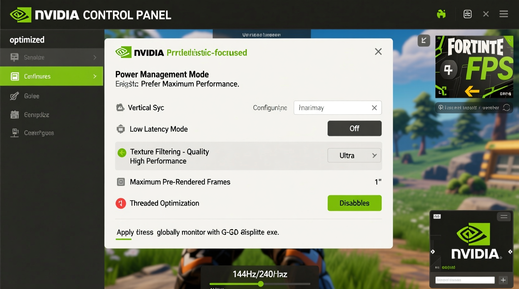 best nvidia control panel settings for fortnite to optimize gameplay