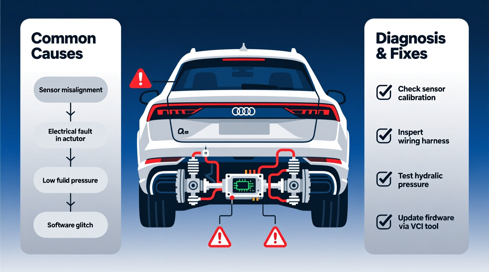 q8 rear steering error