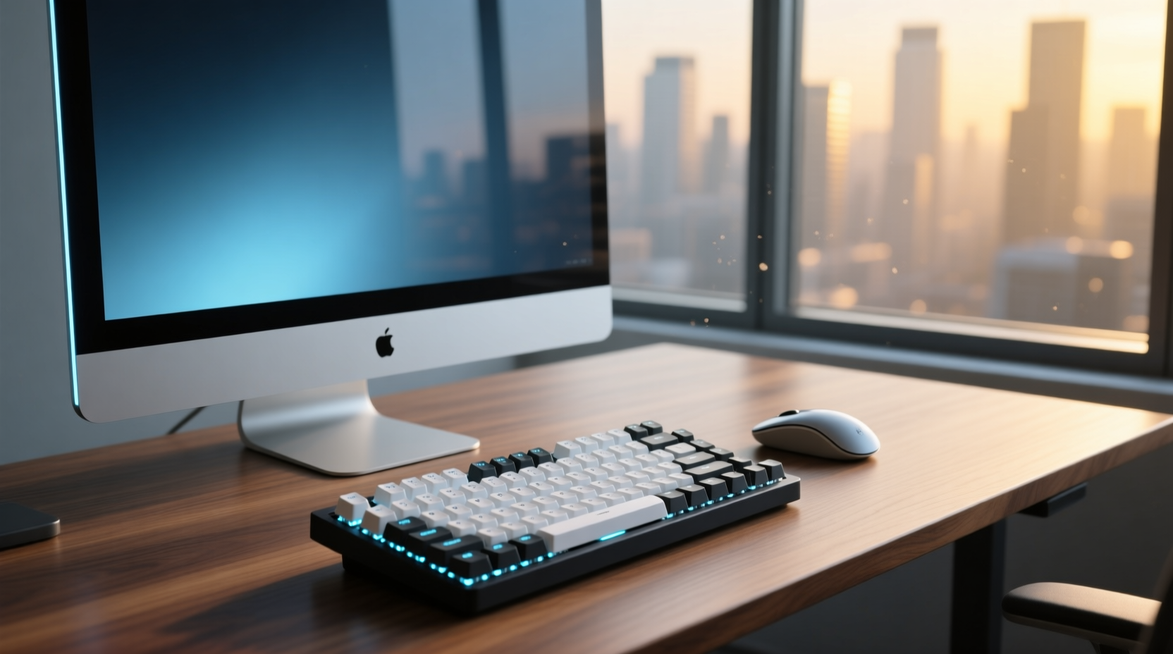 computer and keyboard