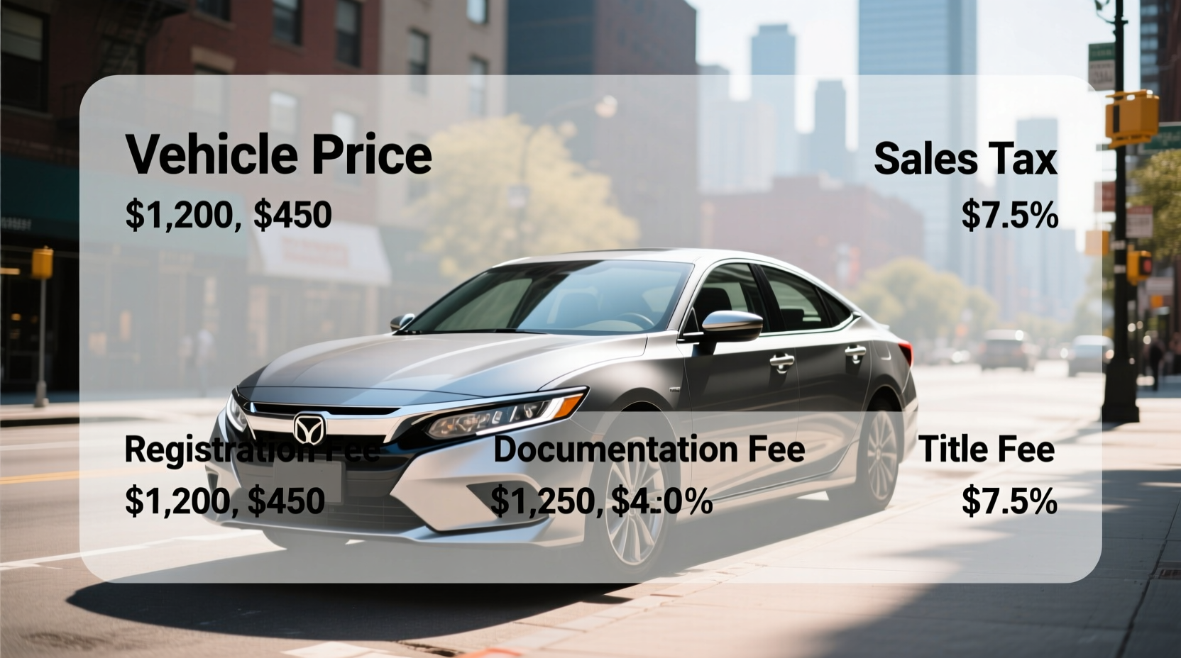 how much are taxes and fees when buying a car