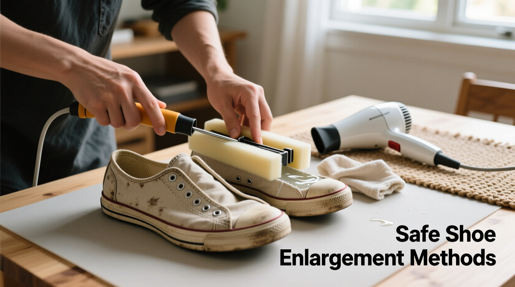 effective methods to safely enlarge cloth shoes for a comfortable fit