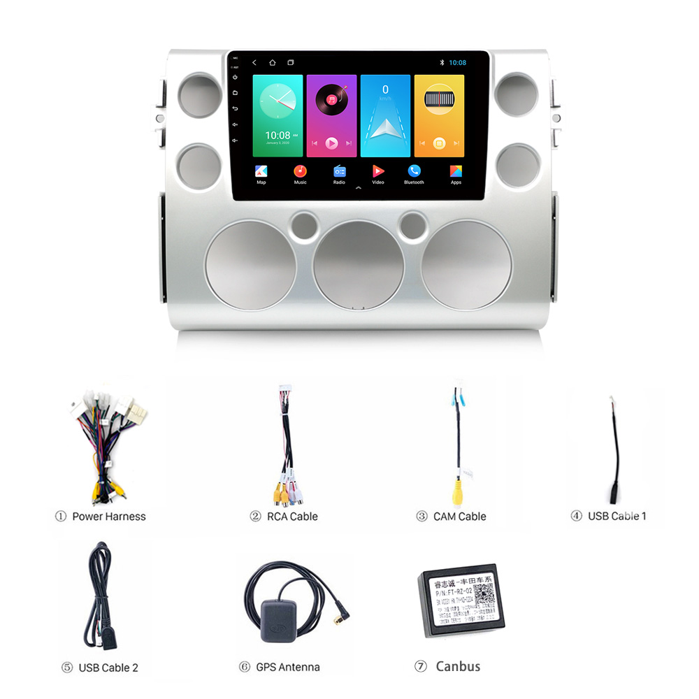 Touch screen head unit Android 12 screen Car multimedia with dvd gps navigation system for Toyota Land Cruiser FJ car stereo