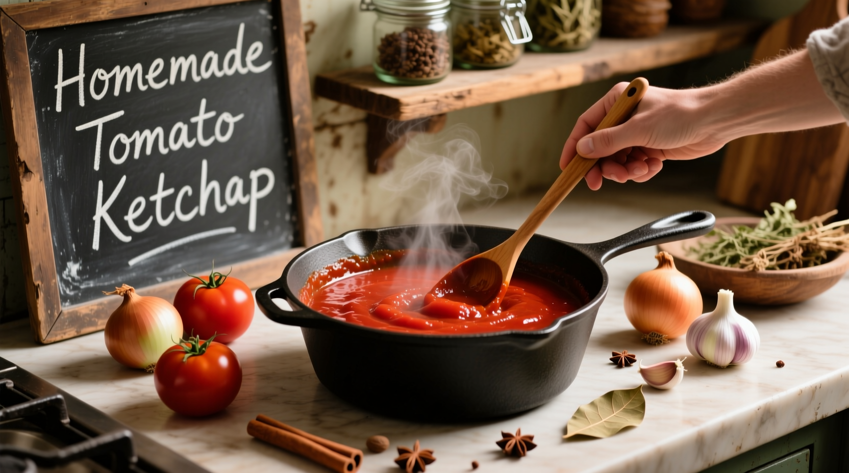 Easy Homemade Tomato Ketchup Recipe in 45 Minutes