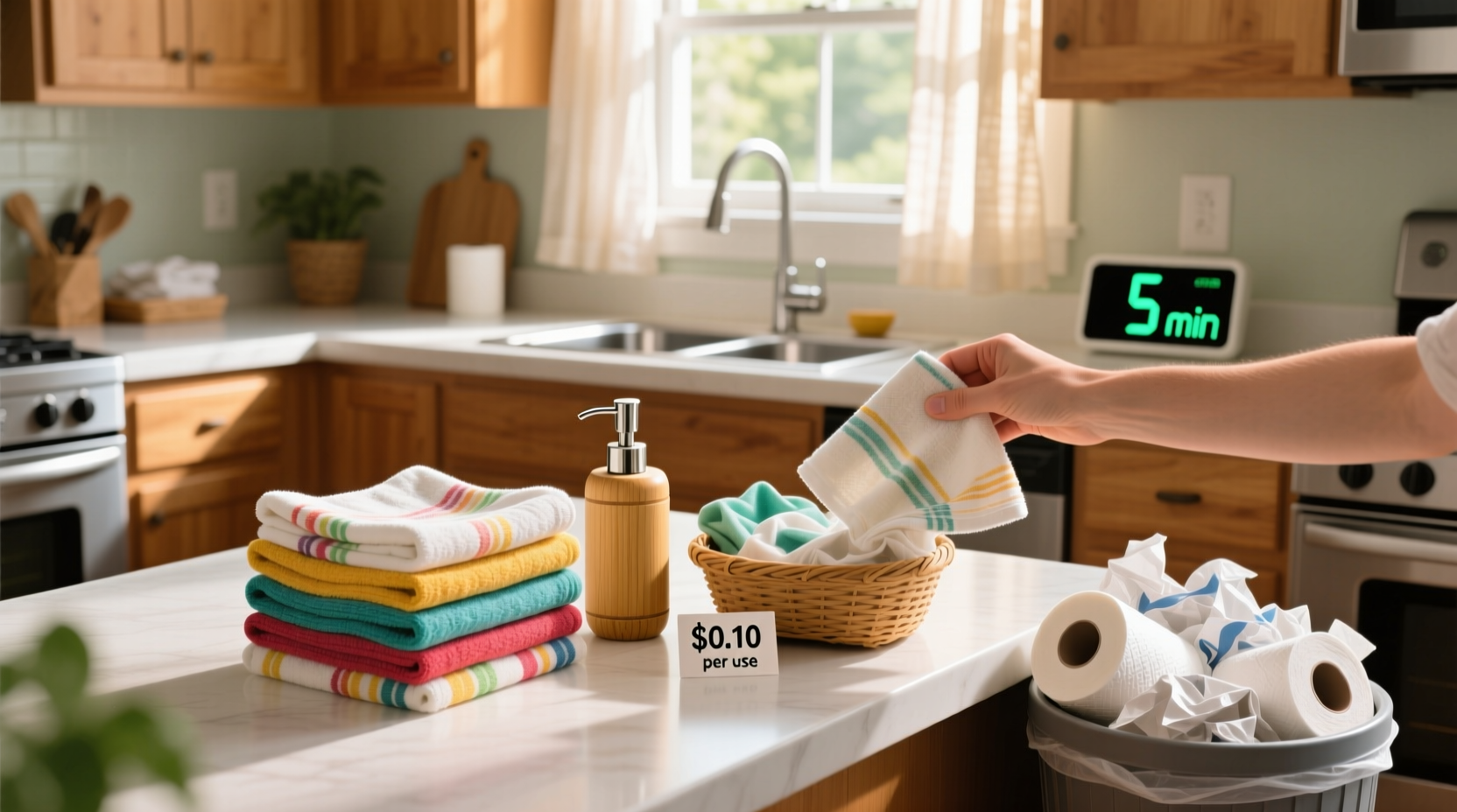 ditch paper towels for cloth save money