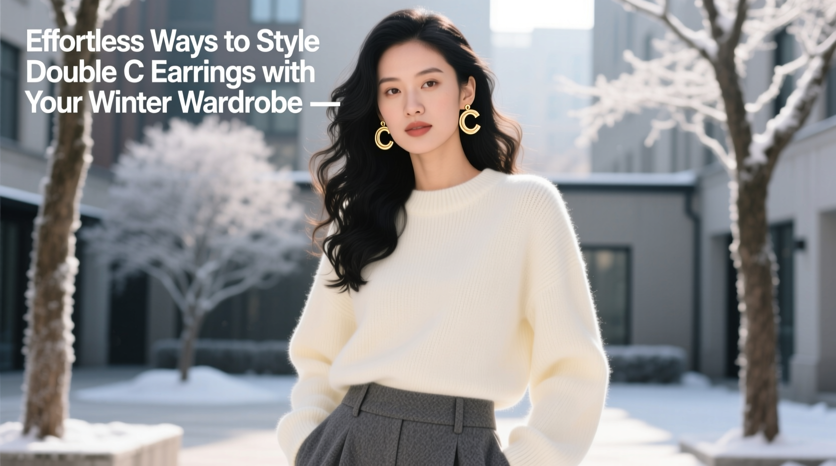 effortless ways to style double c earrings with your winter wardrobe