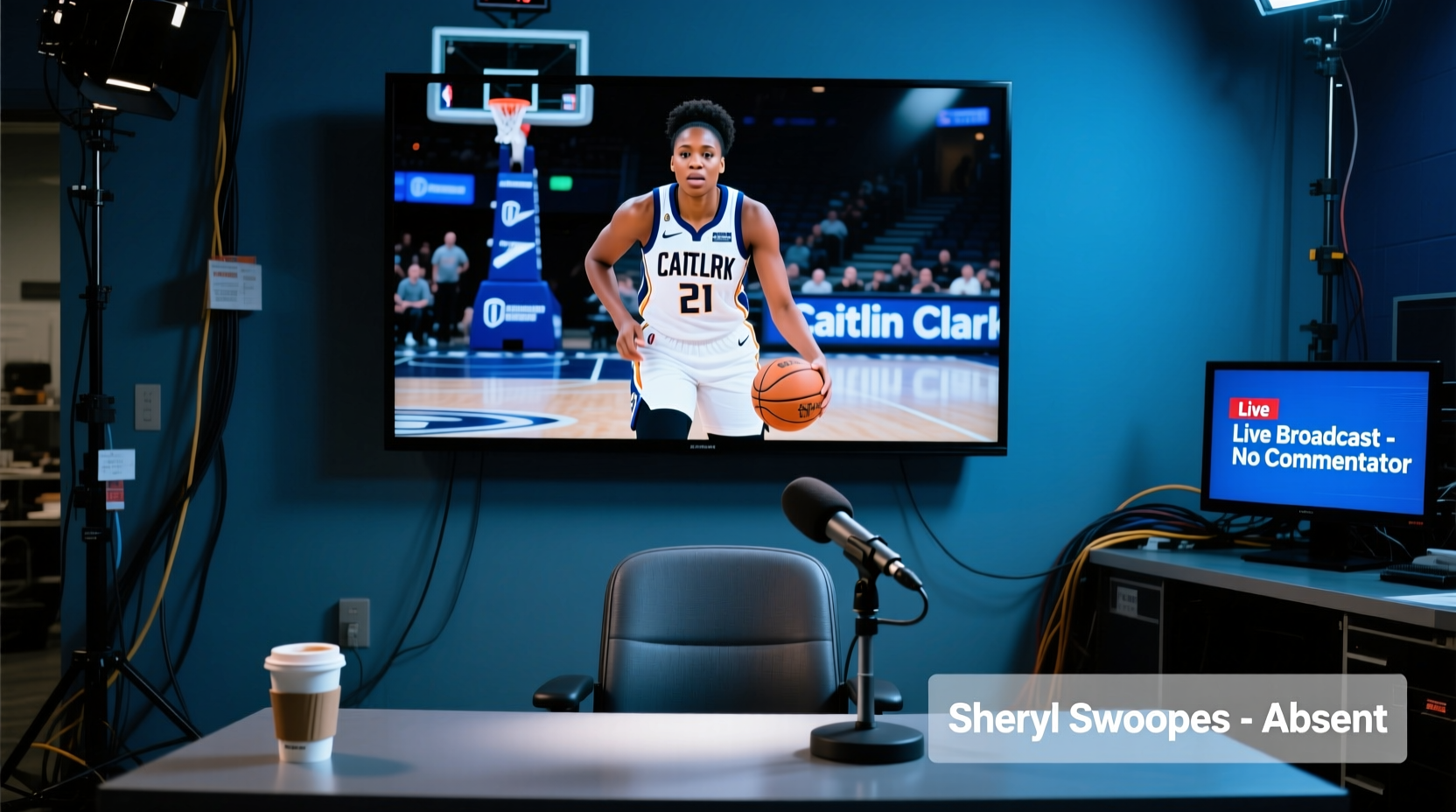sheryl swoopes absence from caitlin clark game broadcast explained
