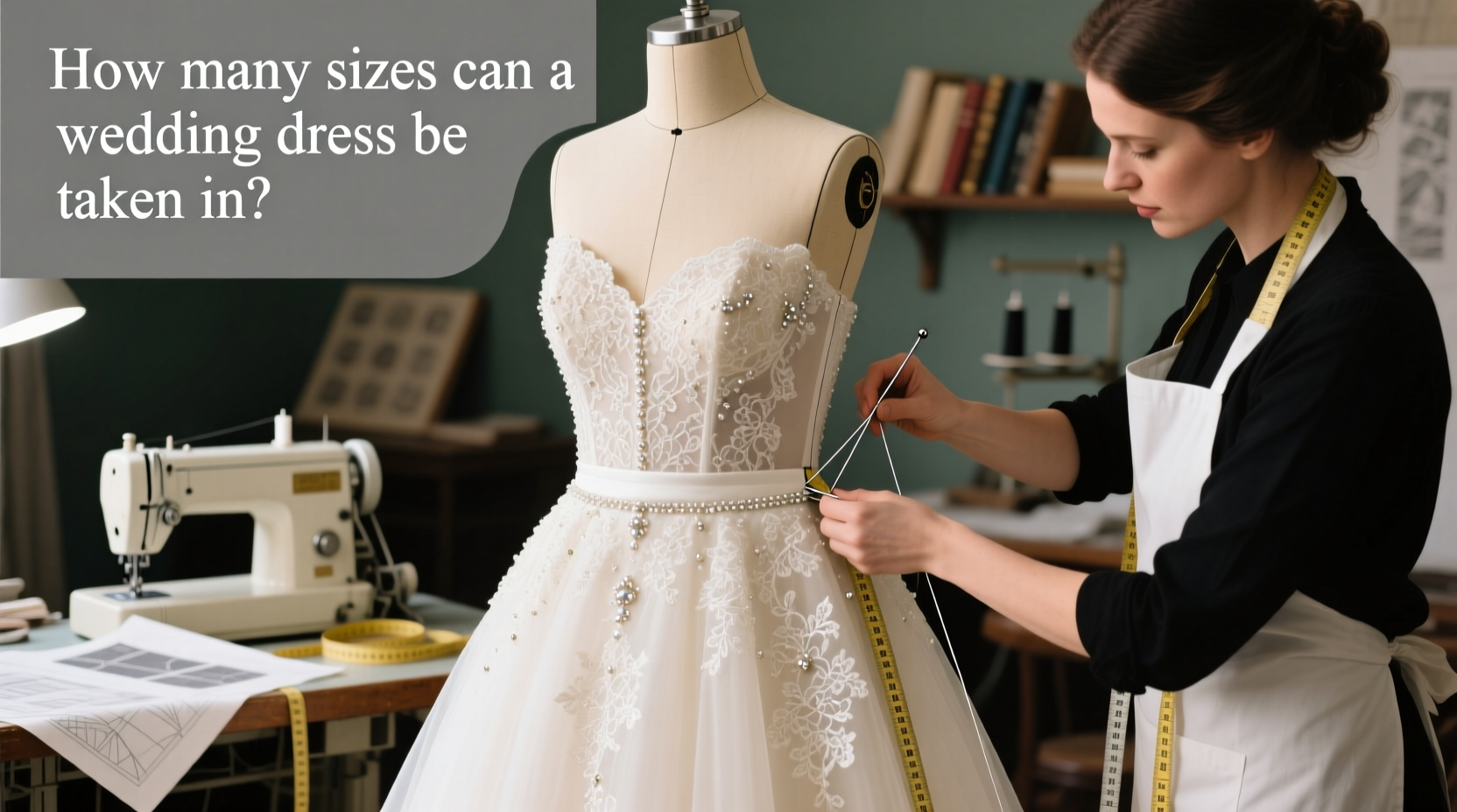 how many sizes can a wedding dress be taken in