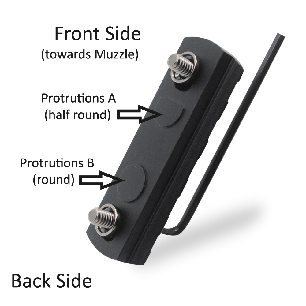 Aplus Black Keymod picatinny rail sections kit fits key mod handguard rail mount system - Optional 5,7,9,11,13 Slots