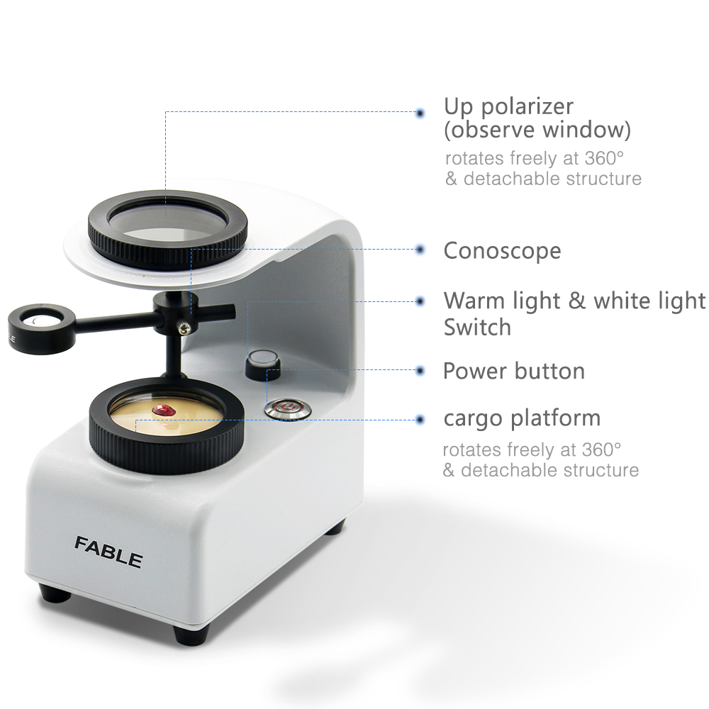 Jewelry Tool Polariscope For Gemstone Checking LED Desktop Polariscope dual light source Gem Polariscope