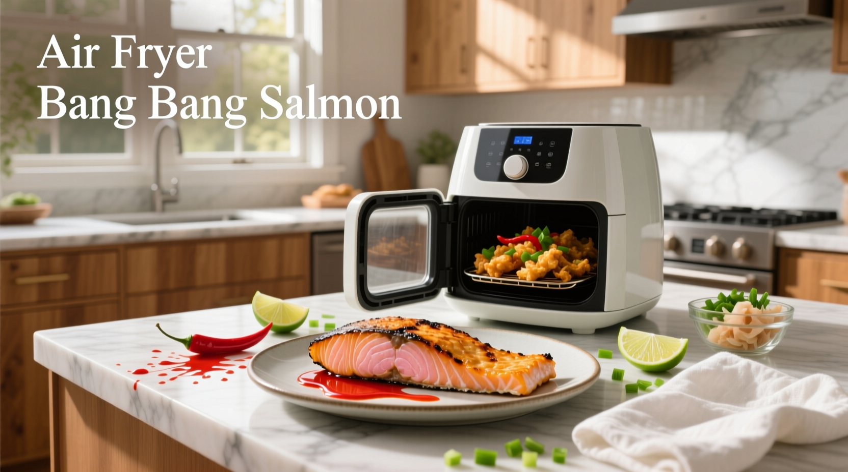 air fryer bang bang salmon bites