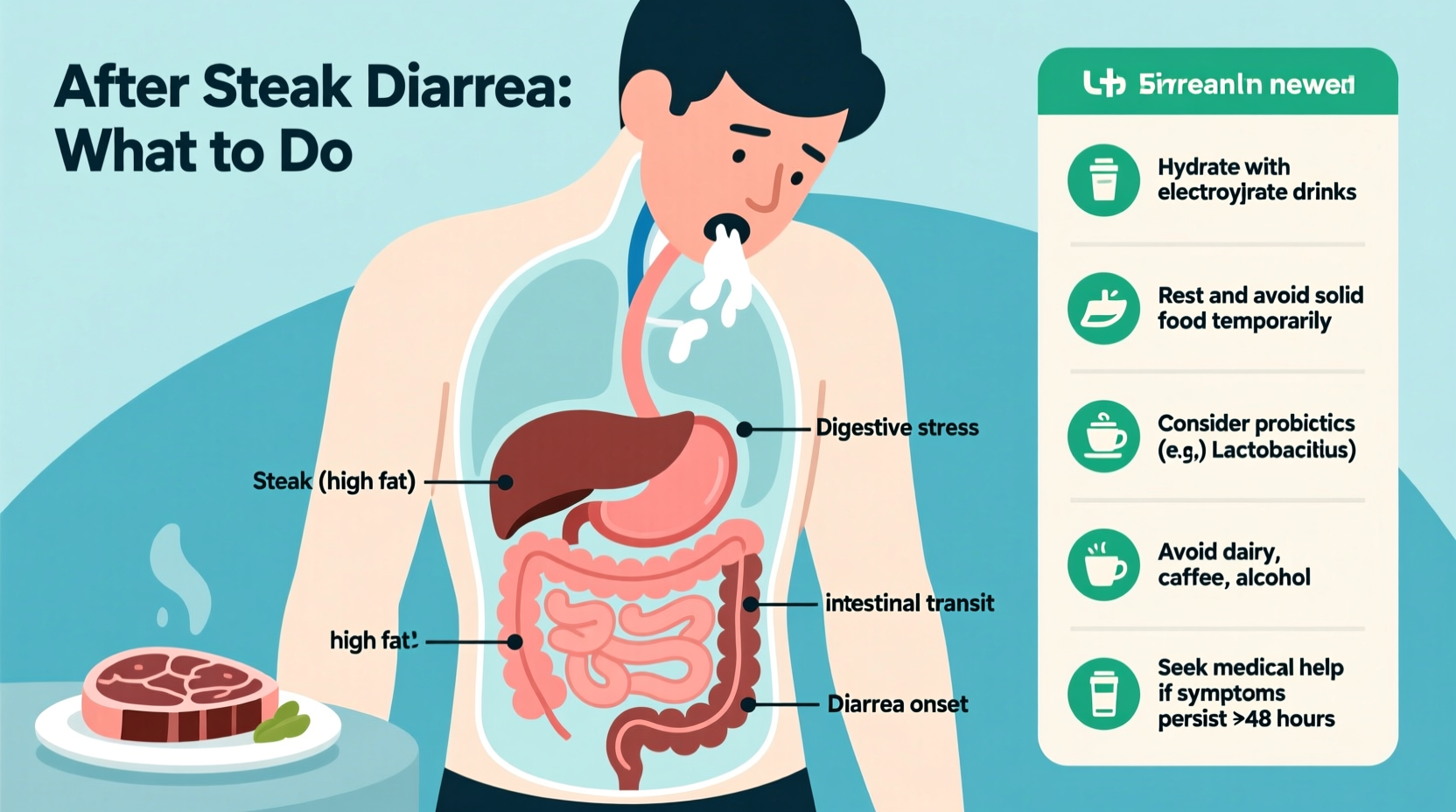 diarrhea after steak causes solutions and what to do