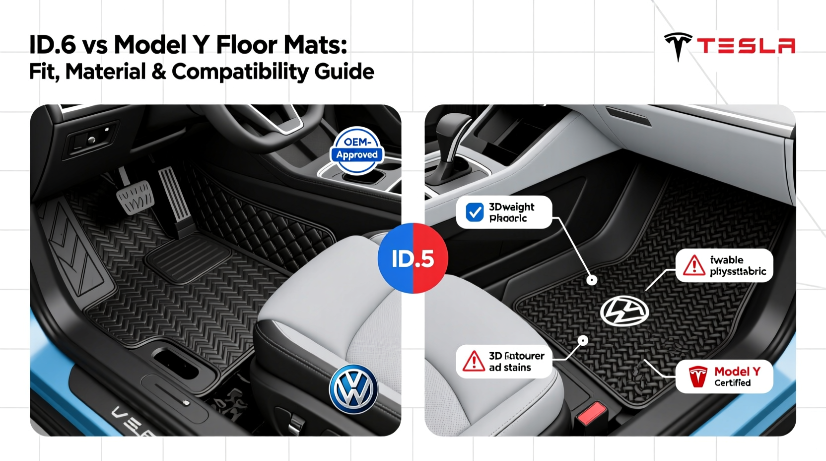 id6 vs model y floor mats