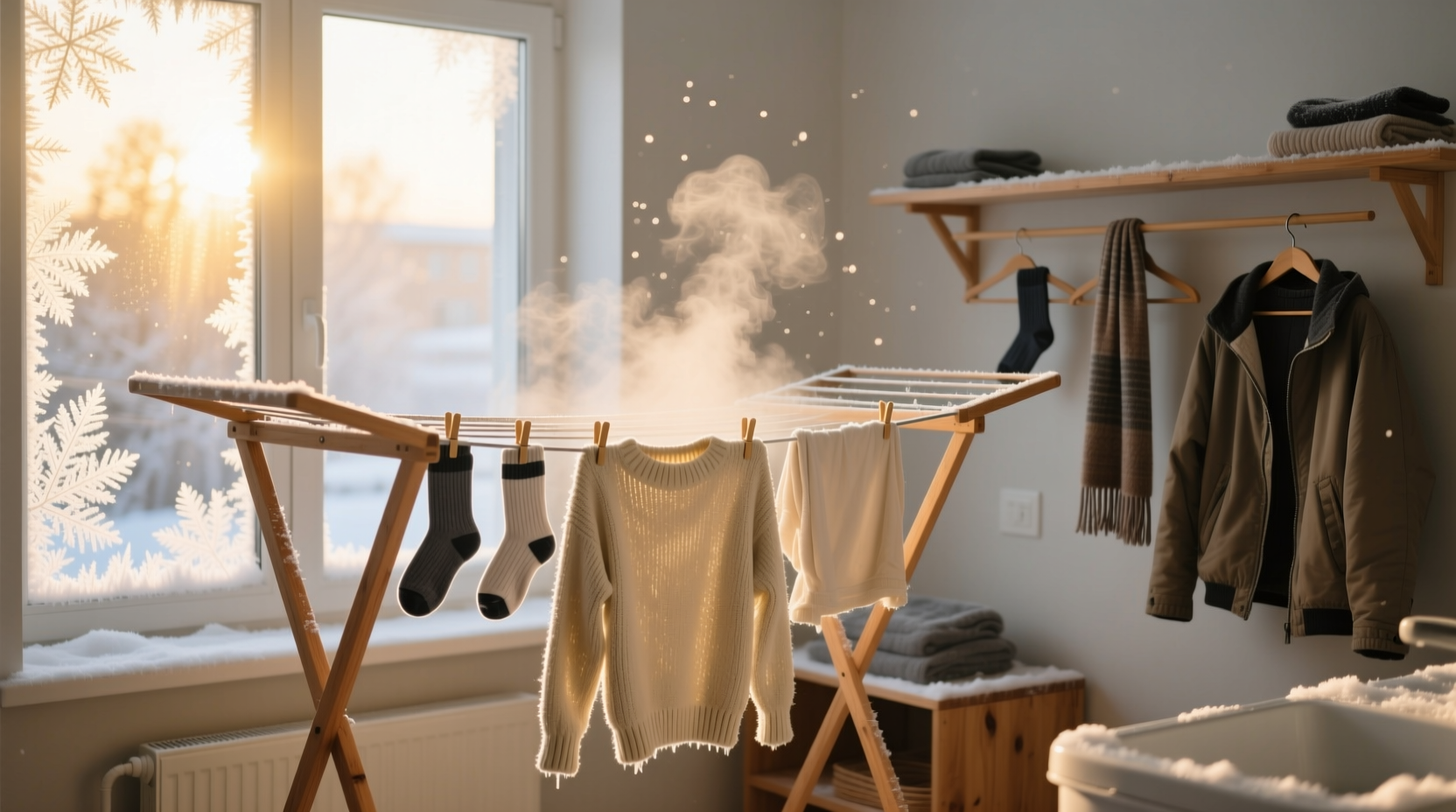 how to dry clothes in winter