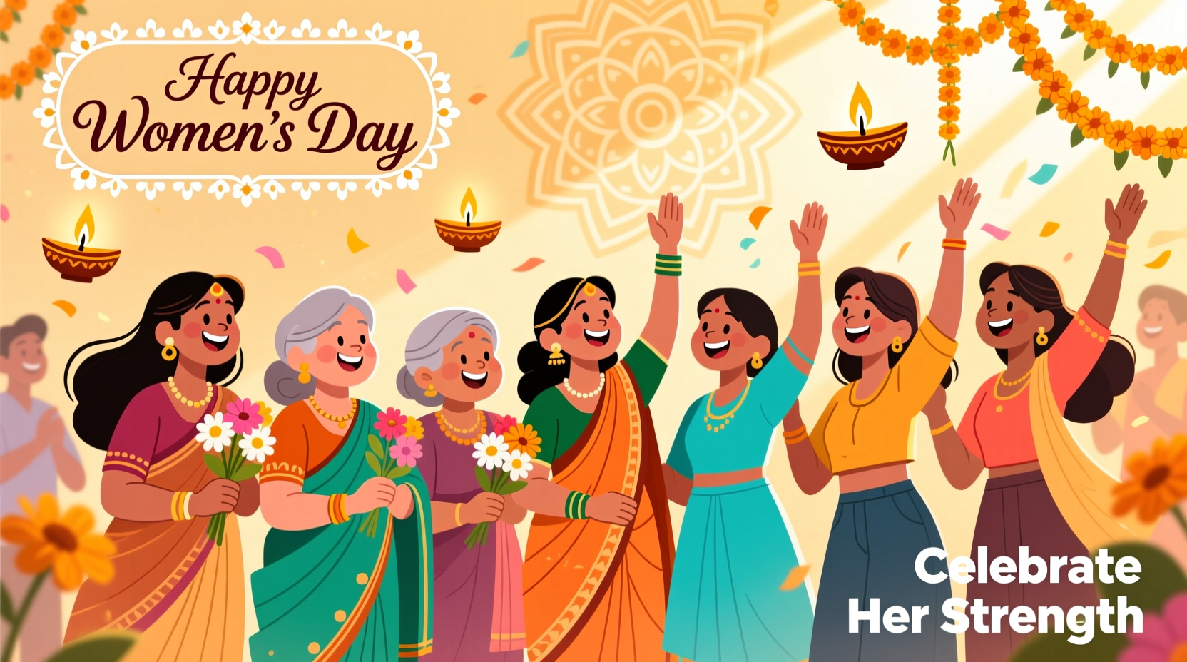 indian womens day cartoon images