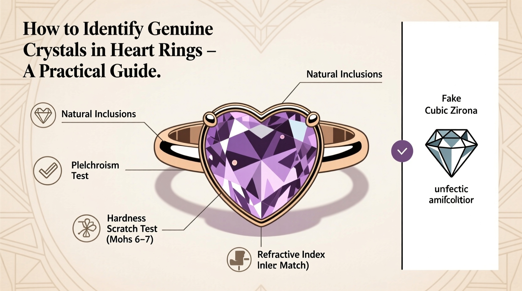 how to accurately identify genuine crystals in heart rings a practical guide