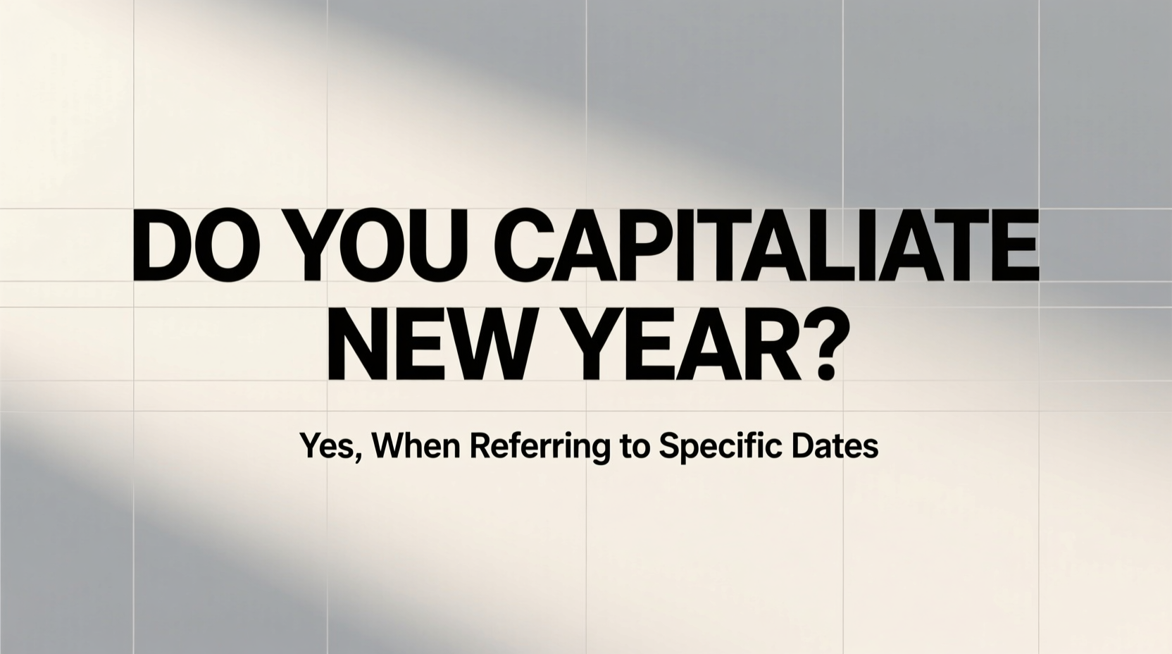 do you capitalize new year