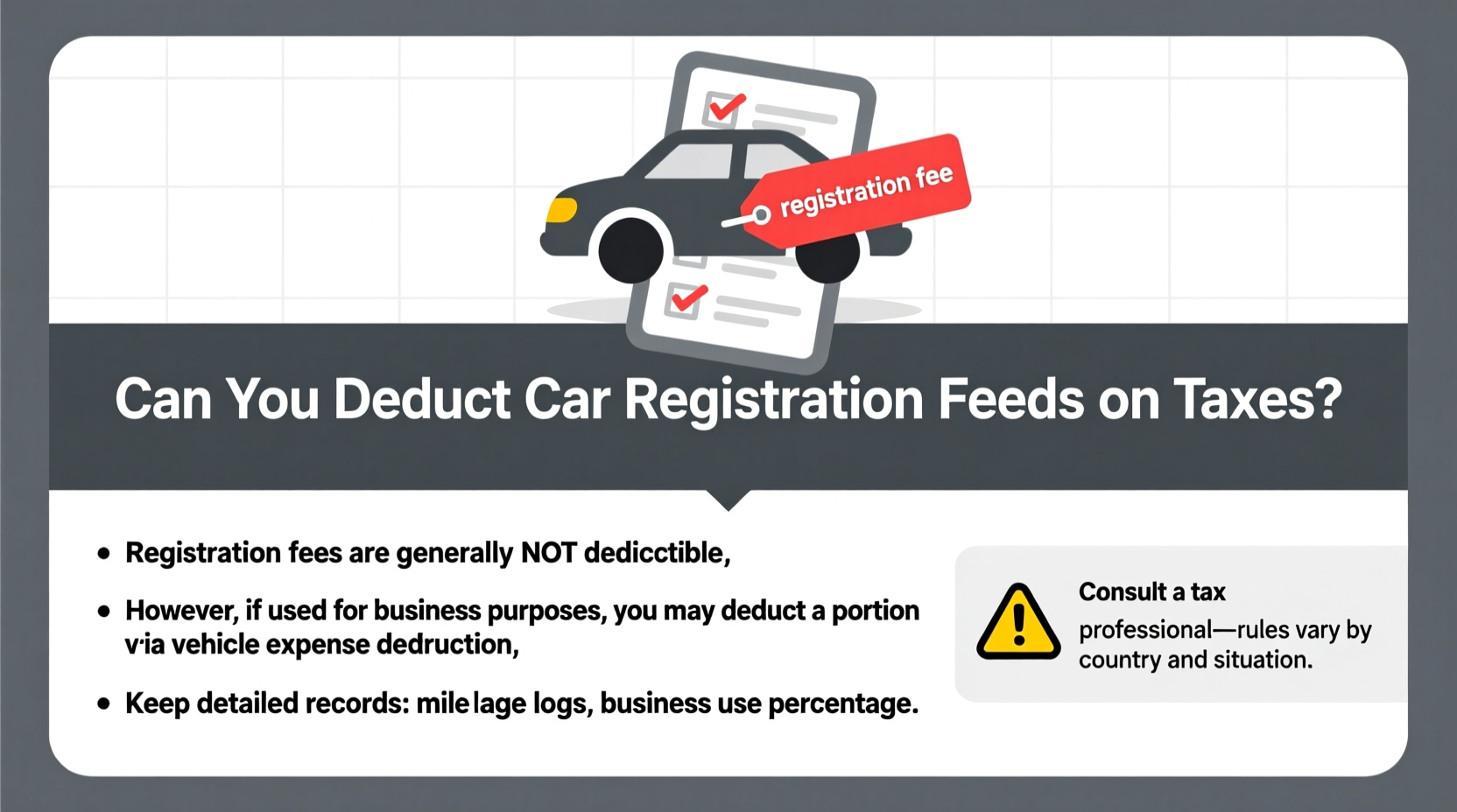 can you deduct car registration fees