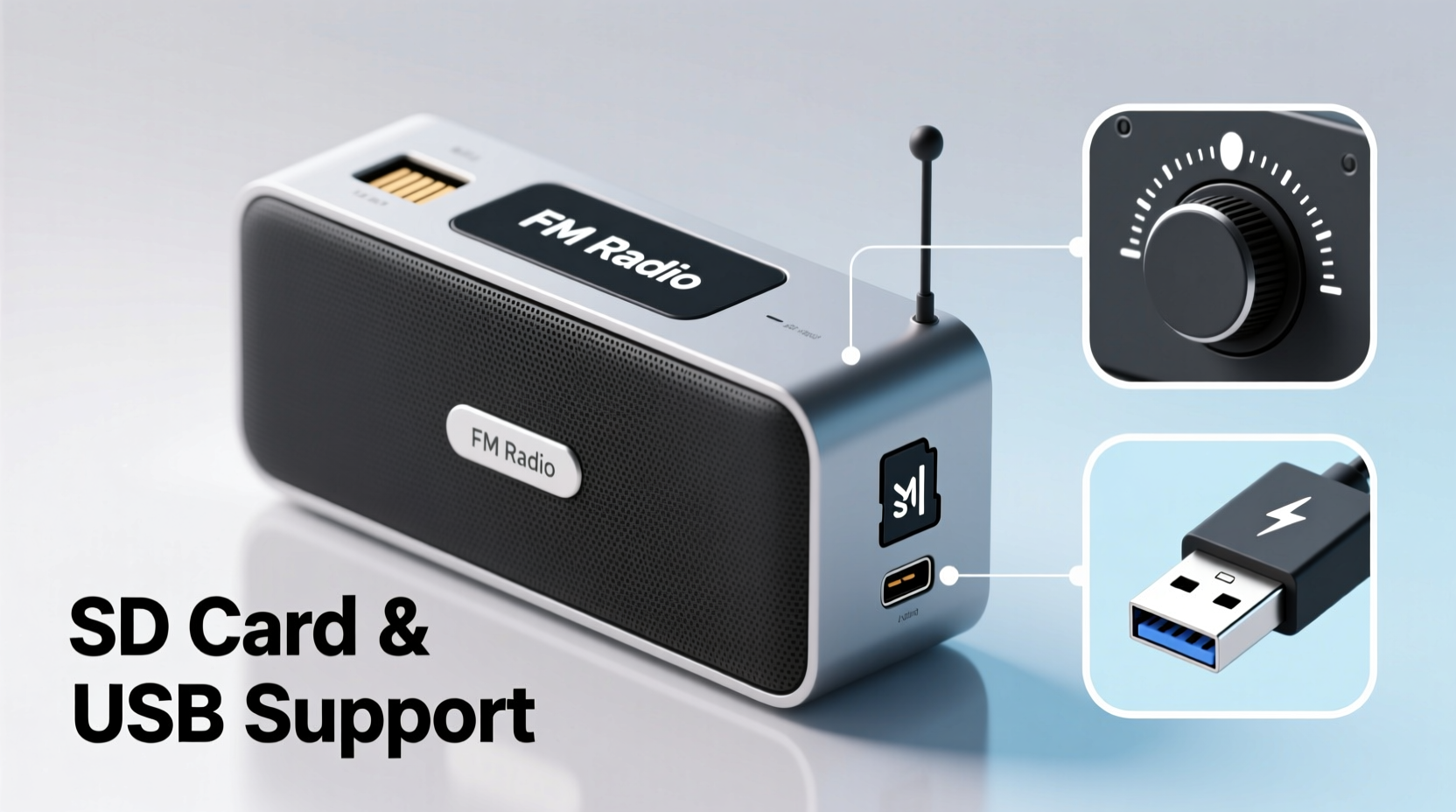 bluetooth speaker with fm radio sd card usb pcb