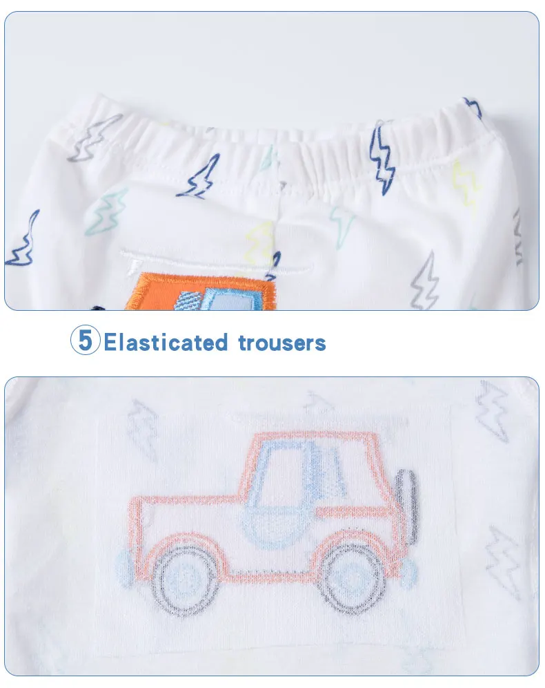 100% cotton animal embroidery short sleeve T shirt trousers infants newborn boy baby clothes gift set