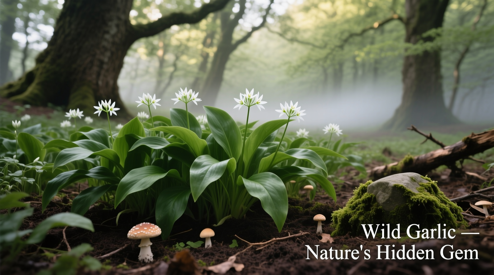 Wild garlic growing in a protected woodland ecosystem