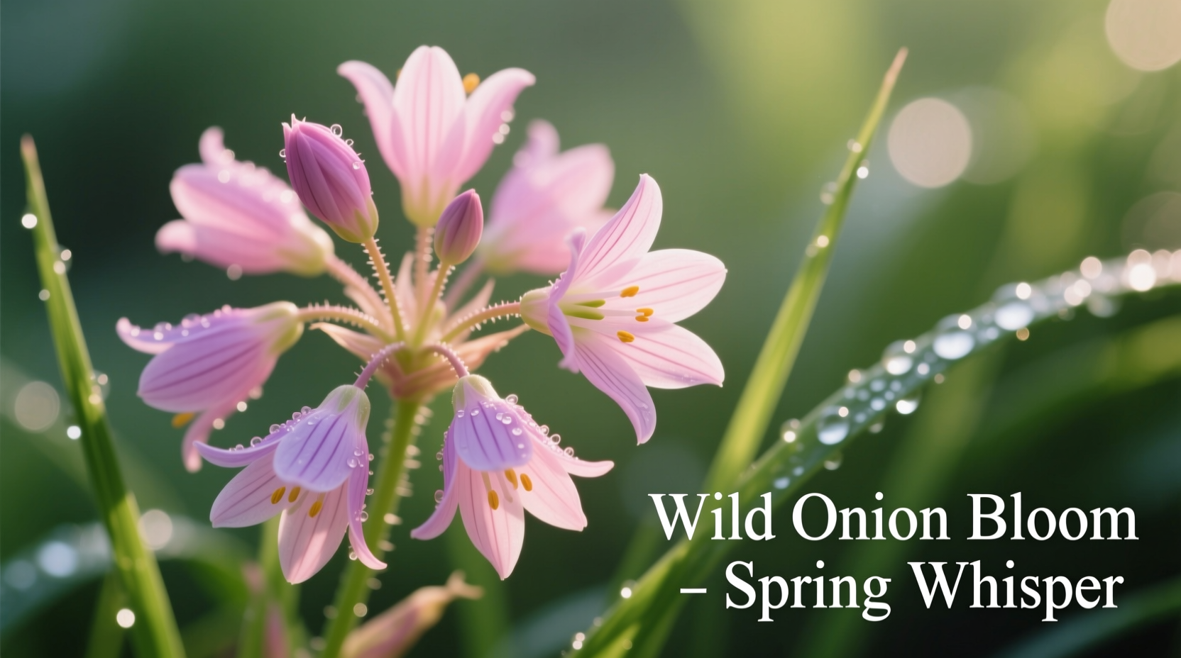 Close-up of nodding wild onion pink flowers