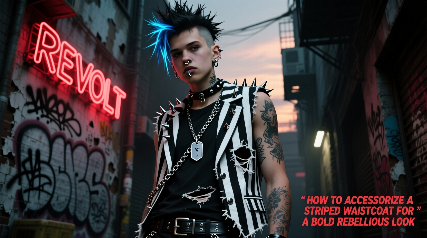 mastering punk style how to accessorize a striped waistcoat for a bold rebellious look